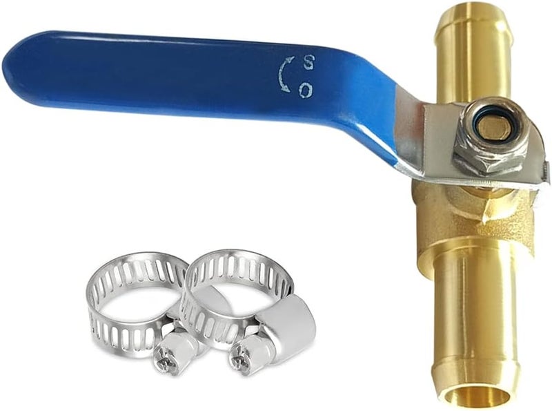 Uenede Brass 3/4 Inch Heater Control Valve, Car Heater Air Conditioning Ball Valve with 90 Degrees Operation Handle, 3/4" Hose Barb Automotive Heater Water Valve Fittings - Image 1